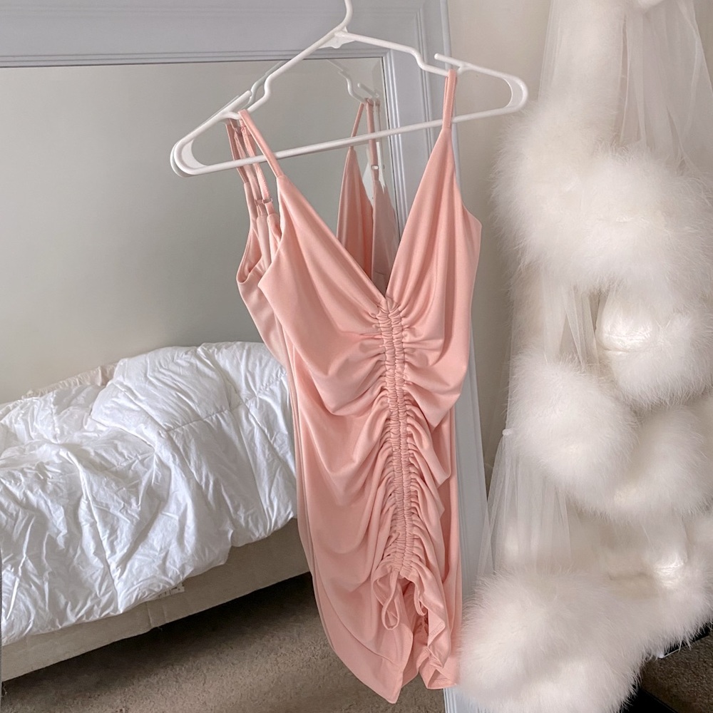 Pink Fashion Bible ruched bodycon